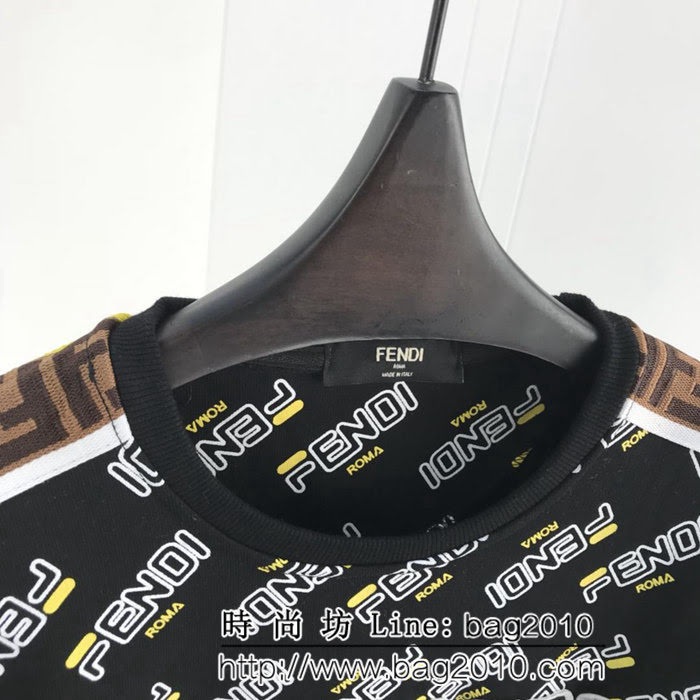 FENDI芬迪 斐樂聯名合作系列 19ss春夏新款 套頭衛衣 數碼直噴滿印圖案 胸口刺繡字母 高版本男女同款 ydi2503